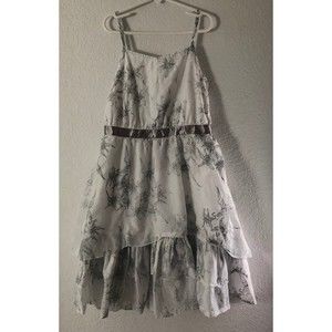 Salty Dog Size 128 7-8 Grey & White Floral Summer Dress